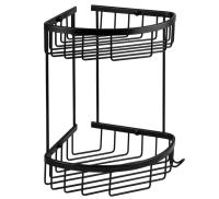 Полочка угловая овальная двойная черная TITAN 76061